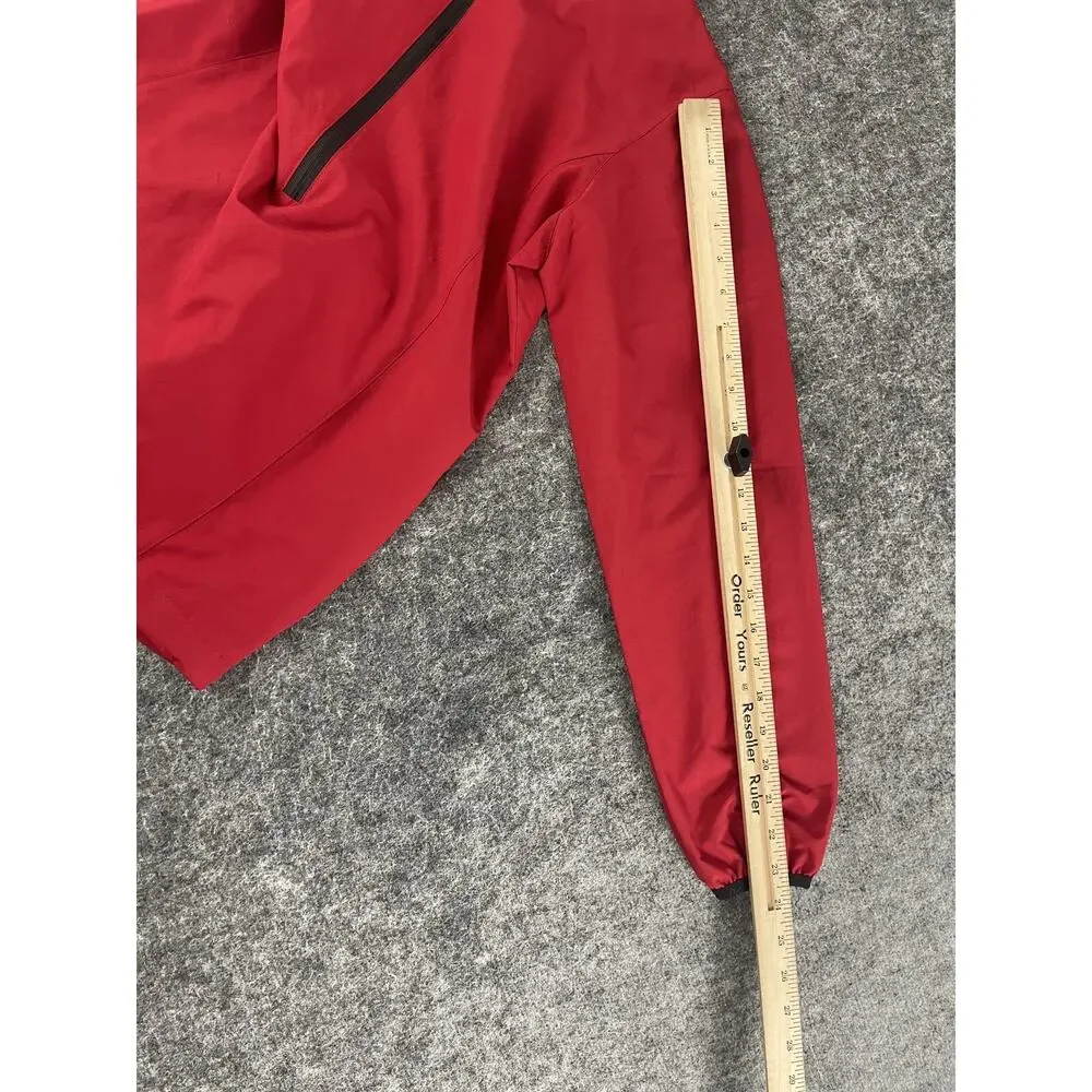 CUTTER & BUCK Jacket Mens Medium Red Half Zip CB Weathertec Windbreaker N246